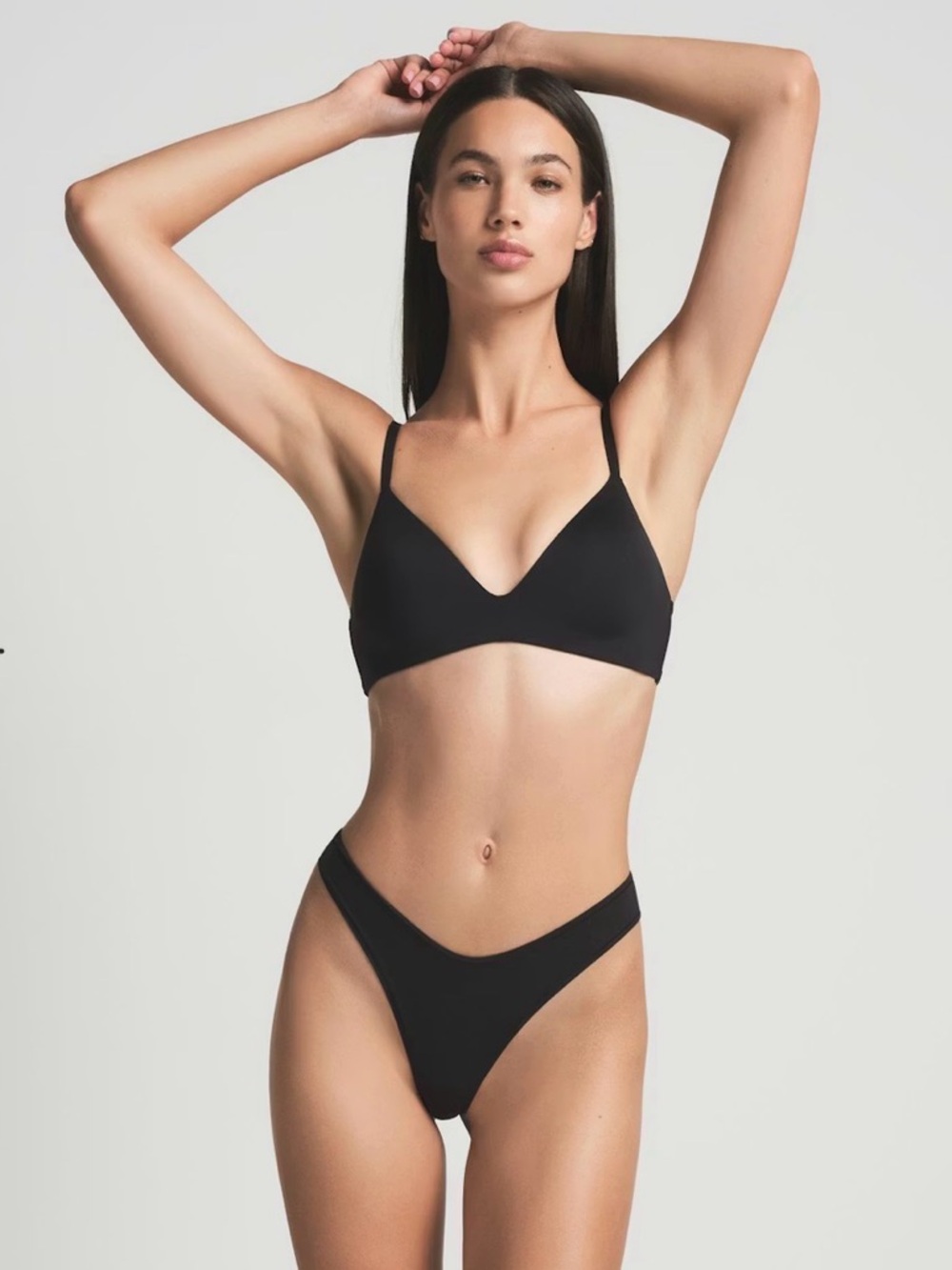 SKIMS Wireless Form T-Shirt Demi Bra in Onyx (Black)